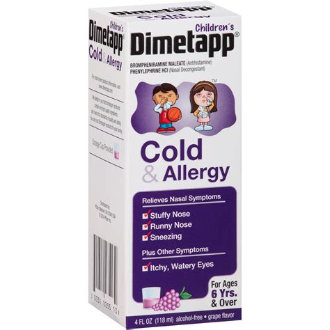 Dimetapp Children's Grape Cold & Allergy Antihistamine & Decongestant ...