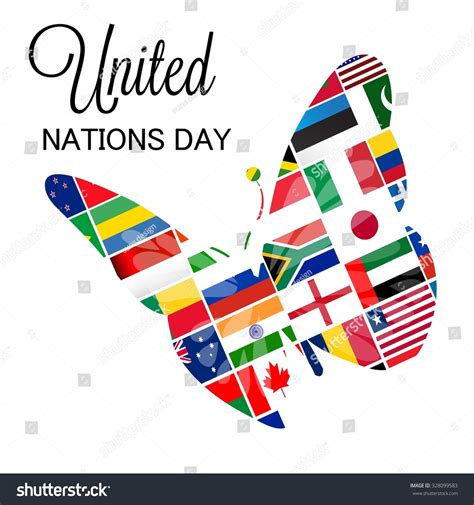 Vektor Stok Vector Illustration United Nations Day Background (Tanpa ...