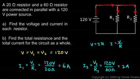 Physics 13.4.2e - Parallel Circuit Example - YouTube