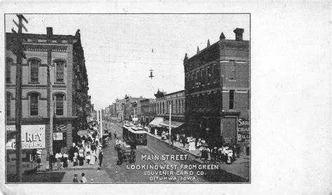 postcard of downtown Ottumwa | Postcard, Iowa, Main street