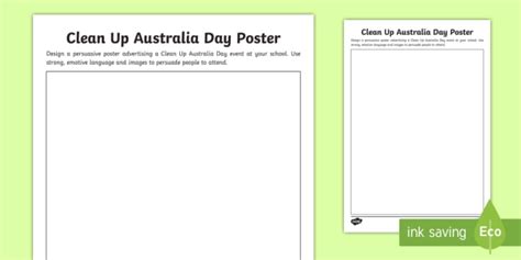 FREE! - Clean Up Australia Day Poster Activity | Persuasive Writing