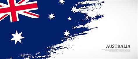 Premium Vector | National flag of australia with hand drawn textured ...