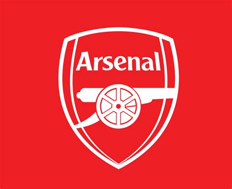 Arsenal Club Logo White Symbol Premier League Football Abstract Design ...