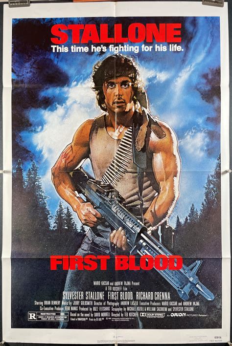 FIRST BLOOD, Original Folded Sylvester Stallone Movie Poster - Original ...