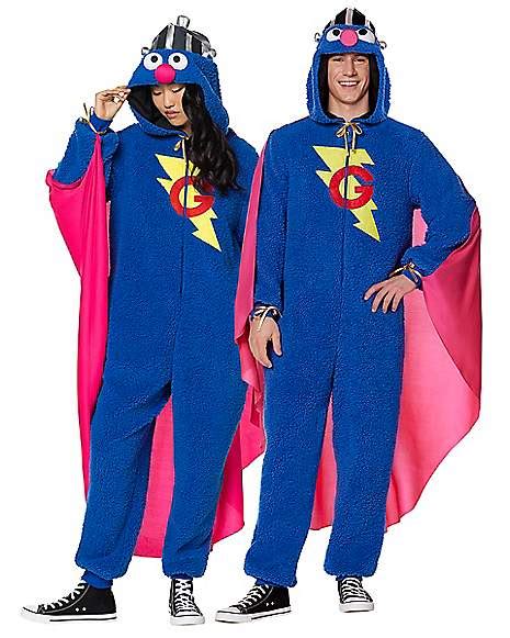 Adult Super Grover Union Suit - Sesame Street - Spirithalloween.com