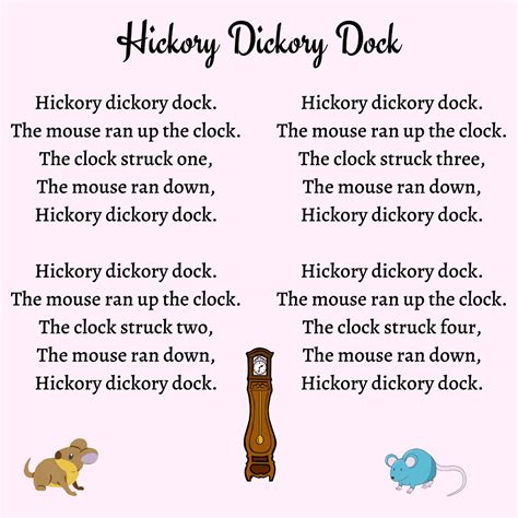 Hickory Dickory Dock Printable Lyrics, Origins, and Video