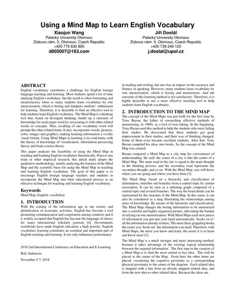 (PDF) Using a Mind Map to Learn English Vocabulary