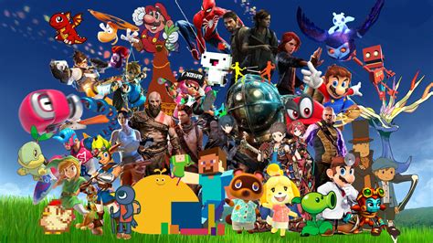 I made a background featuring all of my favorite video game characters ...