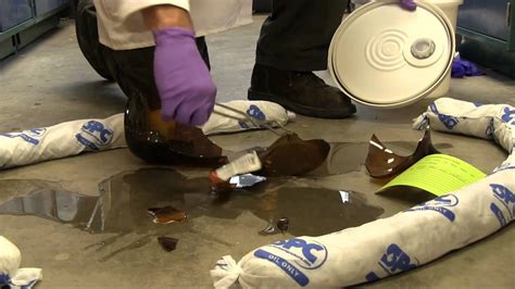 Chemical Spill Cleanup - Absorbent Pads - YouTube