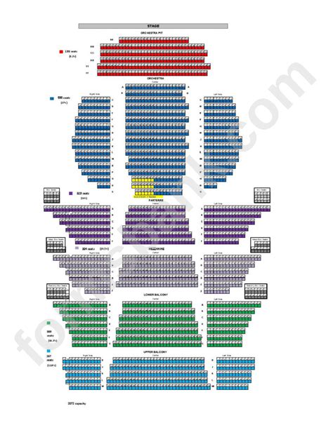 Cannon Center Seating Chart printable pdf download