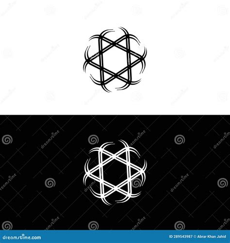 Black and White Circle Vector Logo Template Stock Vector - Illustration ...