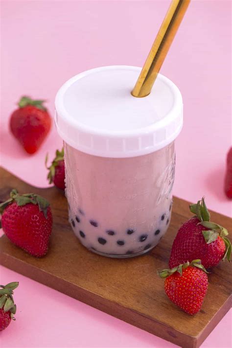 Strawberry Boba Tea Recipe - Mind Over Munch