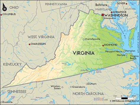 A Map Of Virginia