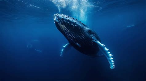 humpback whale underwater, majestic whale in the ocean, marine life ...