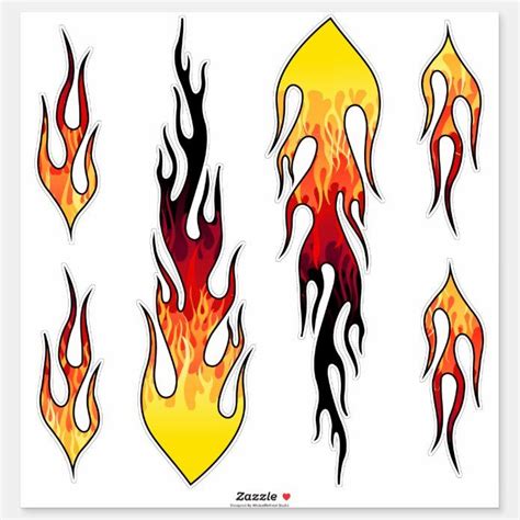 Red Hot Rod Flames Sticker | Zazzle | Flame art, Flame decals, Hot rods