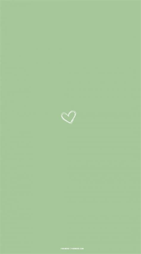 20 Cute Spring Wallpaper for Phone & Iphone : Heart Sage Green ...