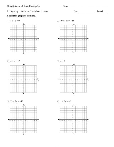 Graphing lines in Standard Form Worksheet for 9th - 11th Grade | Lesson ...