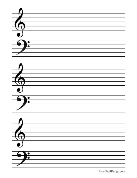 Free Printable Music Staff Paper - Paper Trail Design