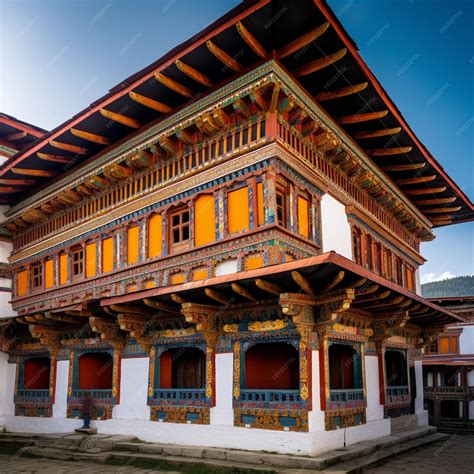 Premium Photo | Bhutanese Architecture Unique and Colorful Buildings