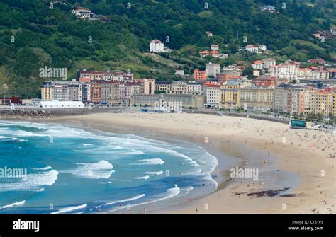 Zurriola beach in San Sebastian, Basque country, Spain Stock Photo - Alamy