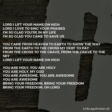 Lord I Lift Your Name On High - Lirik Lagu Kristen