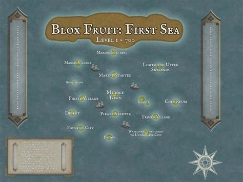 Roblox Blox Fruits Map - All Islands, Locations & Level Requirements