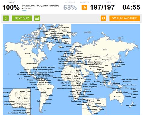 Finally managed to get 100% on Sporcle World Countries quiz! : r/geography