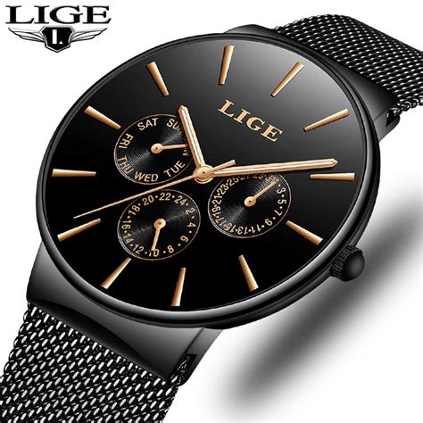 Mens Watches LIGE Top Brand Luxury Waterproof Ultra Thin Date Clock ...