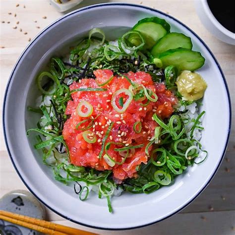 Negitoro Don (mashed tuna sashimi bowl) - Sudachi Recipes