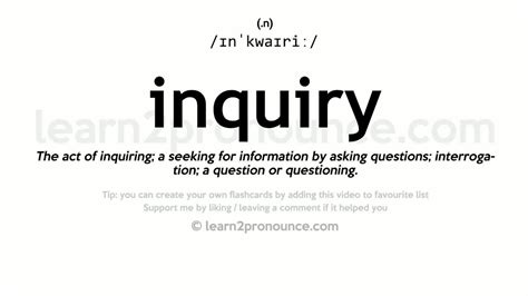 Pronunciation of Inquiry | Definition of Inquiry - YouTube