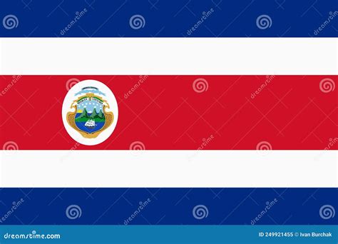 Flag of Costa Rica. Official Colors. Flat Vector Illustration Stock ...