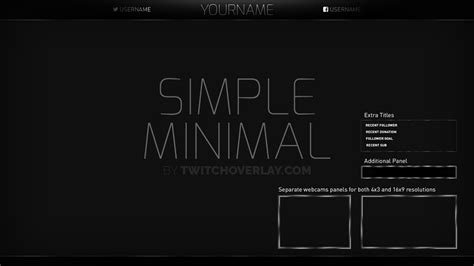 Simple Minimal Overlay - Black - Twitch & Streamlabs OBS