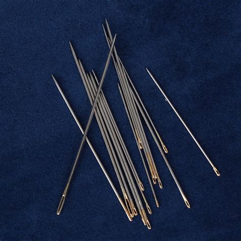 16Pcs Large Hand Sewing Needles Leather Carpet Repair Tools Gold Eye ...