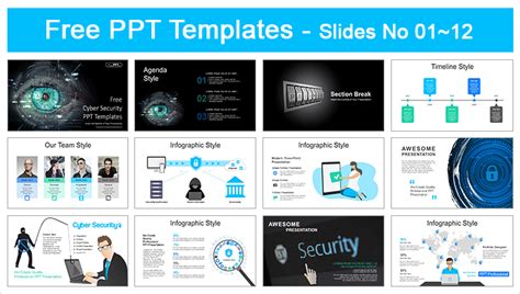 Cyber Security PowerPoint Templates for free