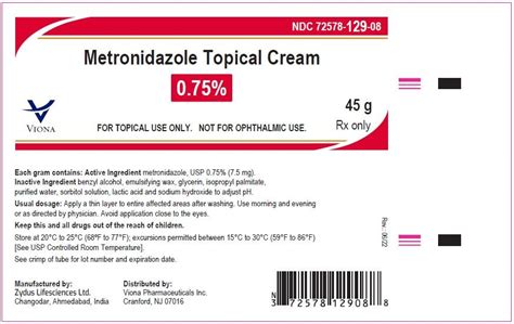 Metronidazole Cream: Package Insert / Prescribing Info