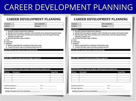 Career Development Planning Template Employee Training Document MS ...