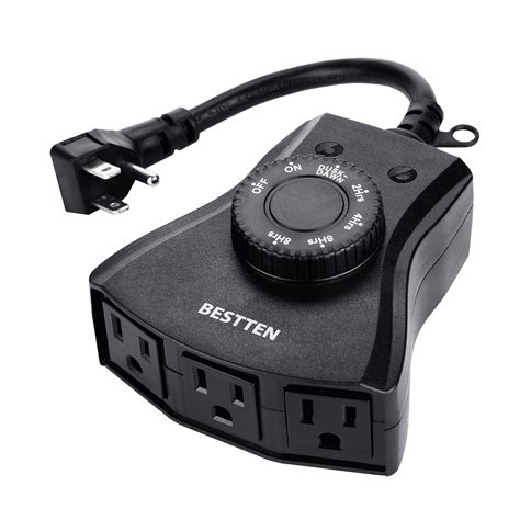 BESTTEN Outdoor Timer with Photocell Light Sensor and 3 Grounded ...