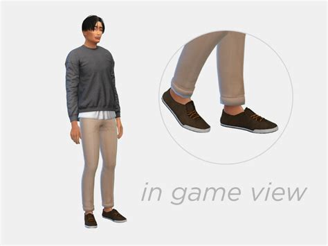 The Sims Resource - Ronan - male leather sneakers