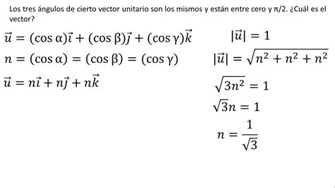 Vector unitario en R3 y cosenos directores | Ejemplo - YouTube