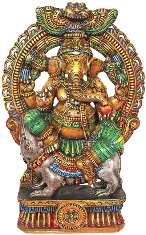 Lord Ganesha Seated On His Vahana - Large Size