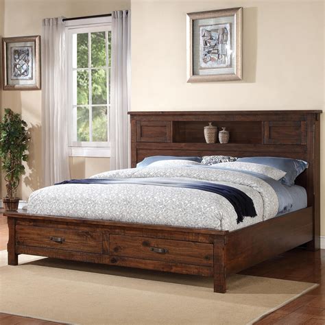 Vendor 1356 Restoration Rustic California King Bed with 2 Drawer ...