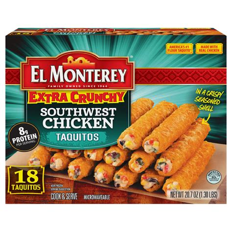 Save on El Monterey Taquitos Southwest Chicken Extra Crunchy - 18 ct ...