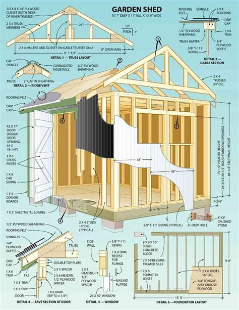 Workshop 12x16 Garden Shed plans Storage House Blueprints with Material ...