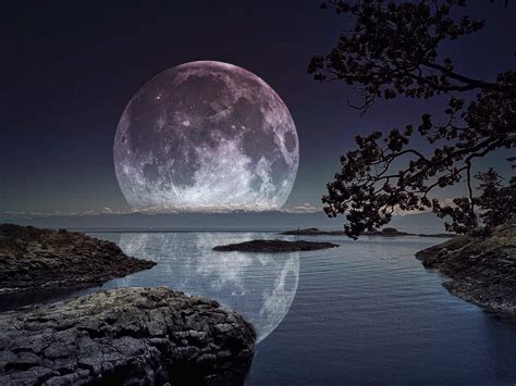 Fated - full moon photo PRINT, seascape photography, lunar astrology ...