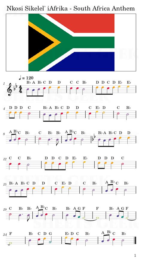 Nkosi Sikelel' iAfrika - South Africa National Anthem | Easy Sheet Music