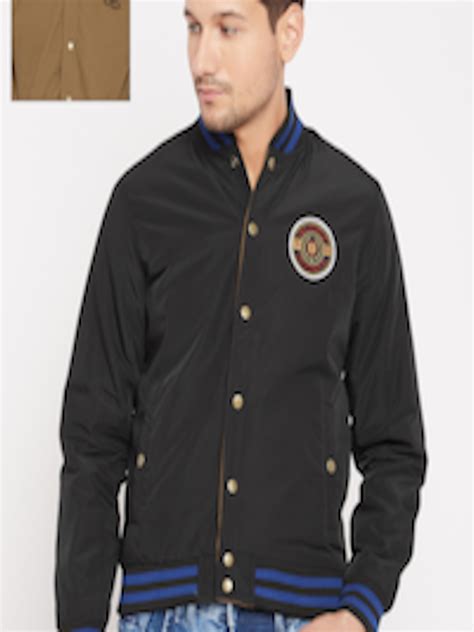 Buy Duke Men Black & Brown Solid Reversible Varsity Jacket - Jackets ...