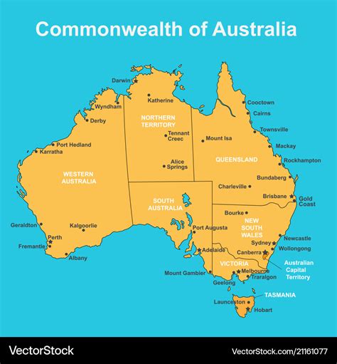 Printable Map Of Australia With States And Capital Cities - Printable ...