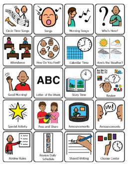 Circle Time Morning Meeting Visual Schedule for Autism Distance ...