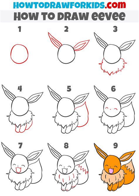 How To Draw Eevee Pokemon Draw Eevee Pokemon Eevee Step By Step ...