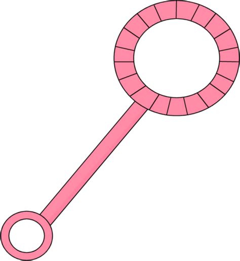 Pink Angled Bubble Wand Clip Art - Pink Angled Bubble Wand Image